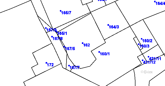 Parcela st. 162 v KÚ Křeslice, Katastrální mapa