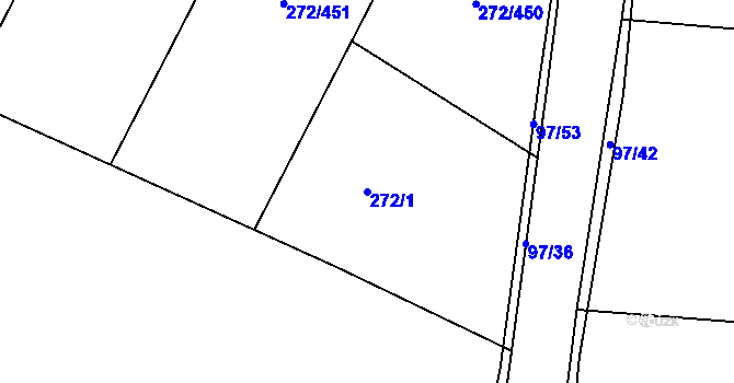 Parcela st. 272/1 v KÚ Křeslice, Katastrální mapa