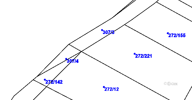 Parcela st. 272/37 v KÚ Křeslice, Katastrální mapa
