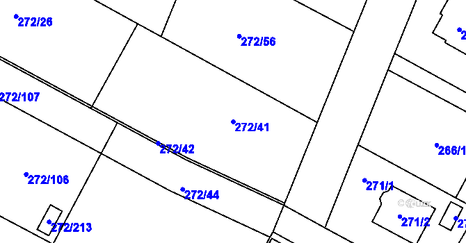 Parcela st. 272/41 v KÚ Křeslice, Katastrální mapa