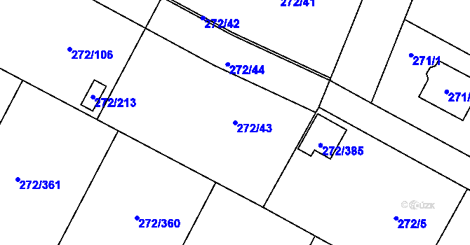 Parcela st. 272/43 v KÚ Křeslice, Katastrální mapa