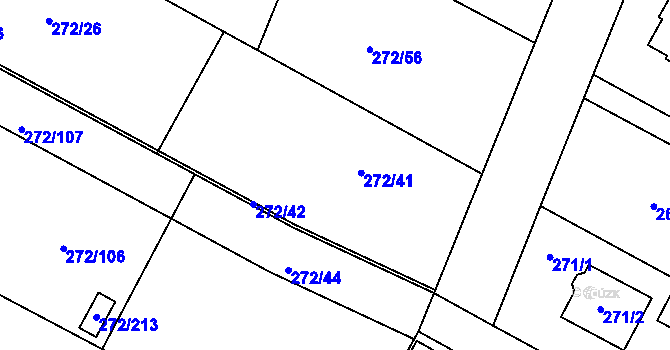 Parcela st. 272/124 v KÚ Křeslice, Katastrální mapa