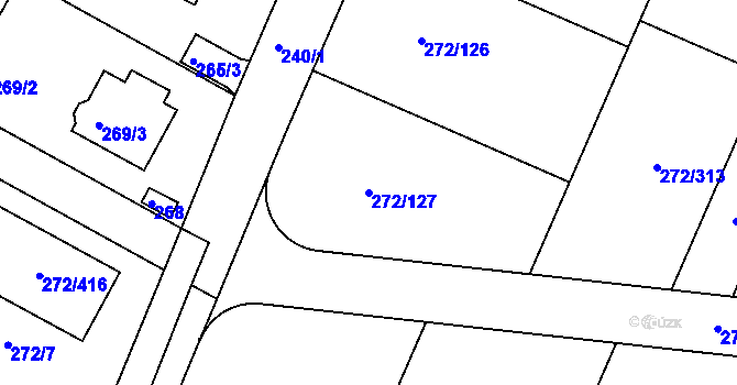 Parcela st. 272/127 v KÚ Křeslice, Katastrální mapa