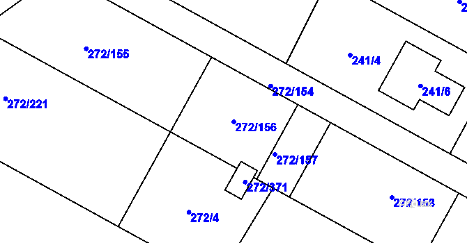 Parcela st. 272/156 v KÚ Křeslice, Katastrální mapa