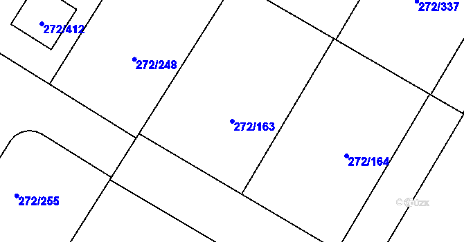 Parcela st. 272/163 v KÚ Křeslice, Katastrální mapa