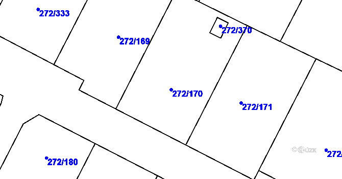 Parcela st. 272/170 v KÚ Křeslice, Katastrální mapa