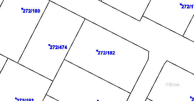 Parcela st. 272/182 v KÚ Křeslice, Katastrální mapa