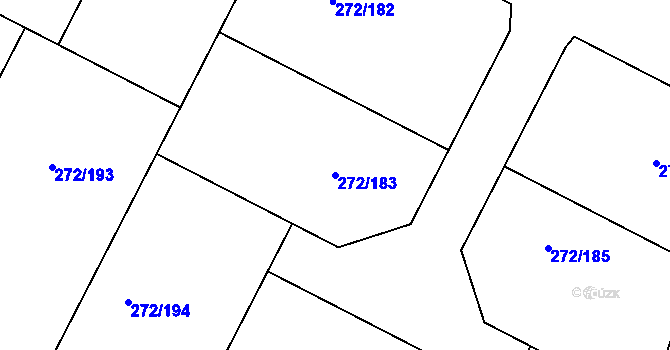 Parcela st. 272/183 v KÚ Křeslice, Katastrální mapa