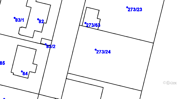 Parcela st. 273/24 v KÚ Křeslice, Katastrální mapa