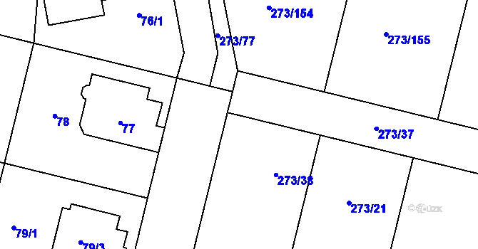 Parcela st. 273/31 v KÚ Křeslice, Katastrální mapa