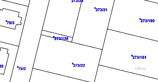 Parcela st. 273/32 v KÚ Křeslice, Katastrální mapa