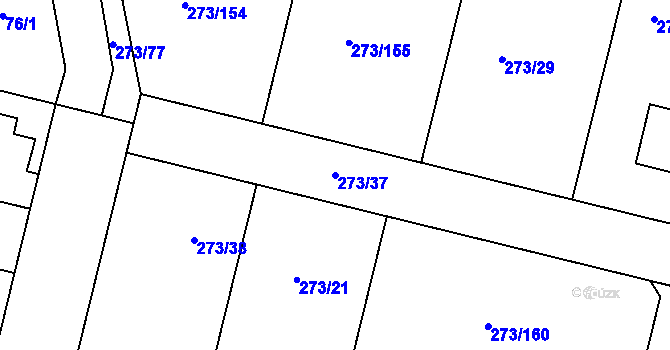 Parcela st. 273/37 v KÚ Křeslice, Katastrální mapa