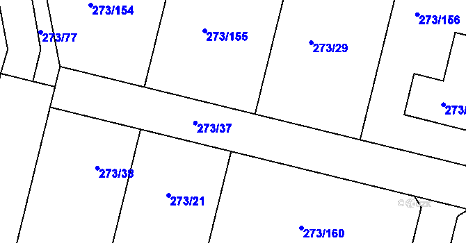 Parcela st. 273/46 v KÚ Křeslice, Katastrální mapa