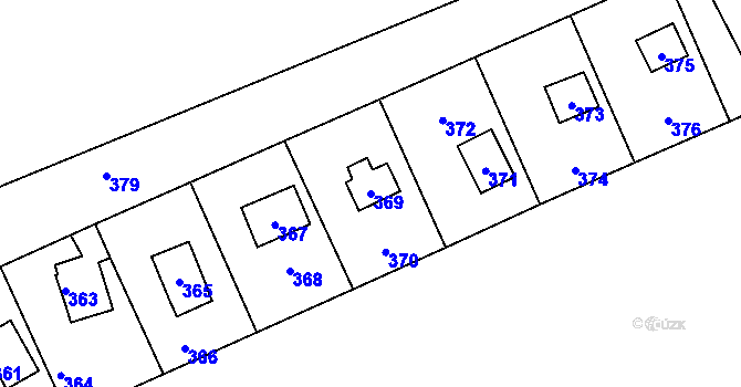Parcela st. 369 v KÚ Křeslice, Katastrální mapa