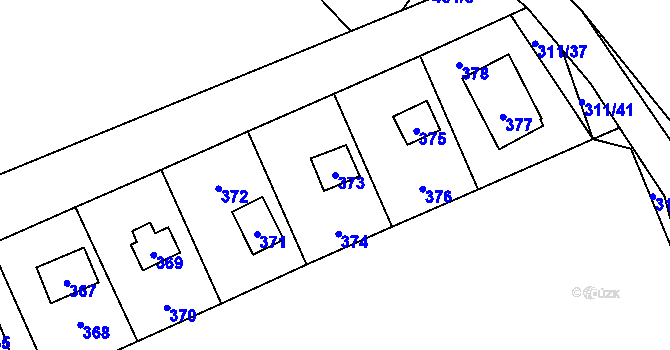 Parcela st. 373 v KÚ Křeslice, Katastrální mapa