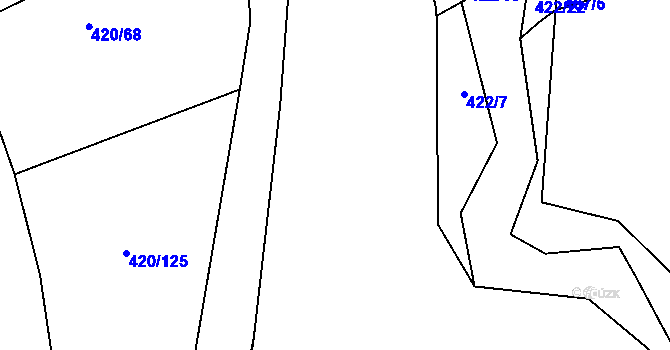 Parcela st. 421/2 v KÚ Křeslice, Katastrální mapa