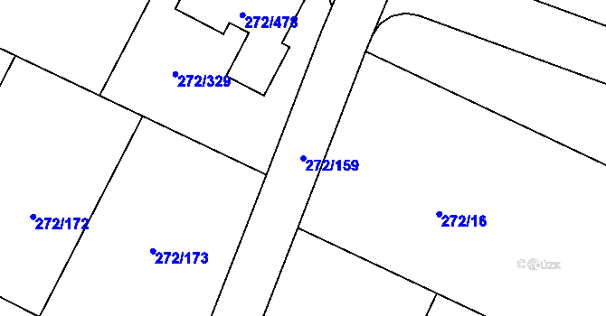 Parcela st. 272/159 v KÚ Křeslice, Katastrální mapa