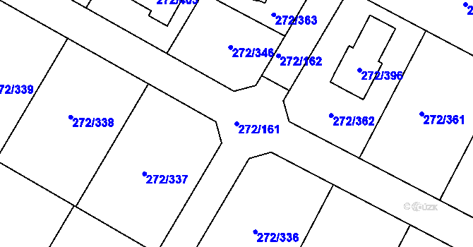 Parcela st. 272/161 v KÚ Křeslice, Katastrální mapa