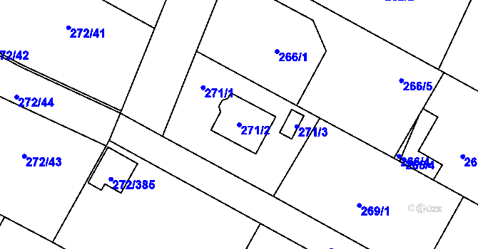 Parcela st. 271/2 v KÚ Křeslice, Katastrální mapa