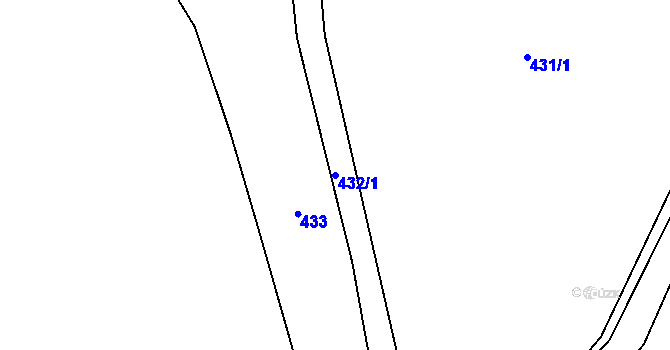 Parcela st. 432/1 v KÚ Křeslice, Katastrální mapa
