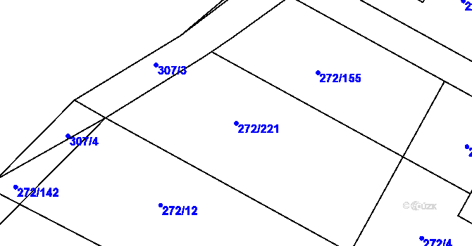 Parcela st. 272/221 v KÚ Křeslice, Katastrální mapa