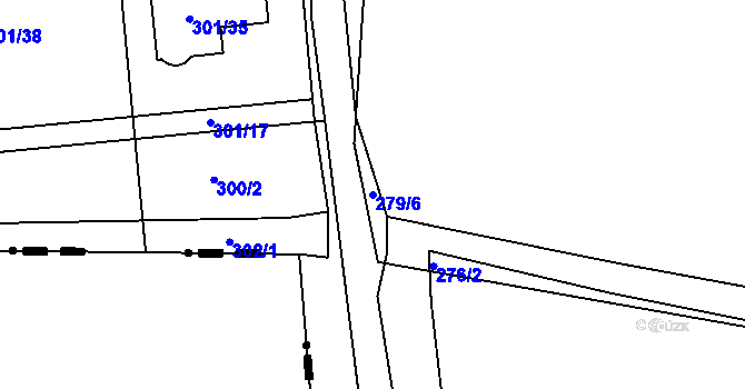 Parcela st. 279/6 v KÚ Křeslice, Katastrální mapa