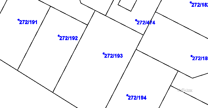 Parcela st. 272/241 v KÚ Křeslice, Katastrální mapa