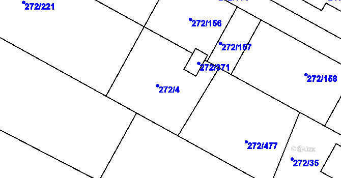 Parcela st. 272/199 v KÚ Křeslice, Katastrální mapa