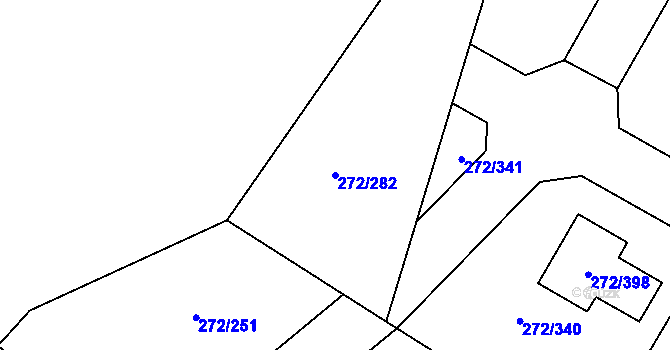 Parcela st. 272/282 v KÚ Křeslice, Katastrální mapa