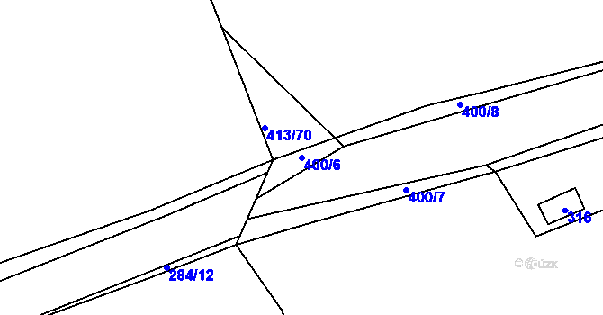 Parcela st. 400/6 v KÚ Křeslice, Katastrální mapa