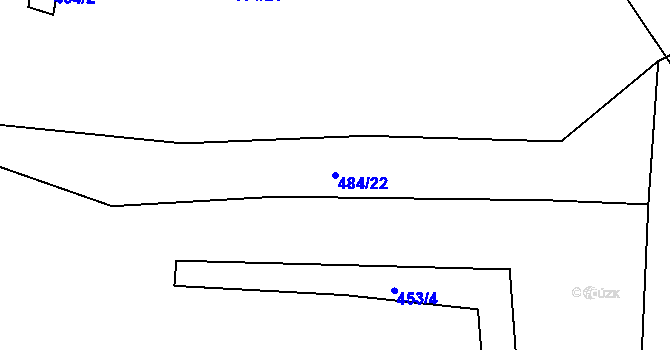 Parcela st. 484/22 v KÚ Křeslice, Katastrální mapa