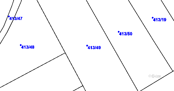 Parcela st. 413/49 v KÚ Křeslice, Katastrální mapa