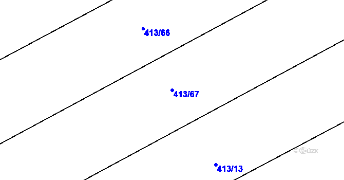 Parcela st. 413/67 v KÚ Křeslice, Katastrální mapa