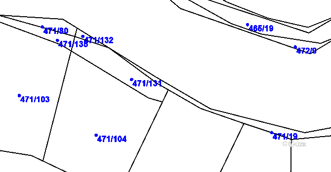 Parcela st. 471/78 v KÚ Křeslice, Katastrální mapa