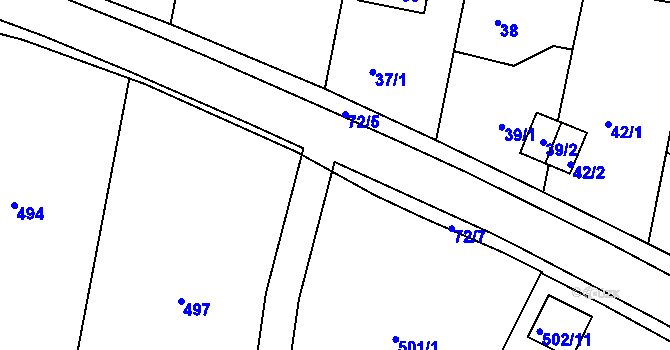 Parcela st. 501/4 v KÚ Křeslice, Katastrální mapa