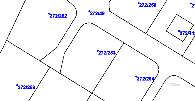 Parcela st. 272/253 v KÚ Křeslice, Katastrální mapa
