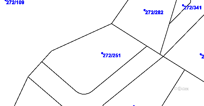 Parcela st. 272/251 v KÚ Křeslice, Katastrální mapa