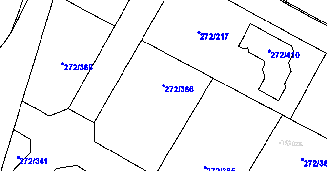 Parcela st. 272/366 v KÚ Křeslice, Katastrální mapa