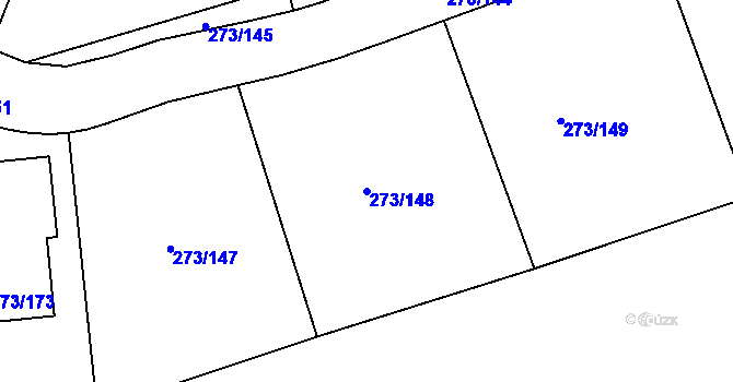 Parcela st. 273/148 v KÚ Křeslice, Katastrální mapa