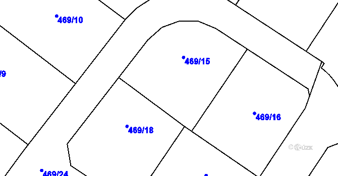 Parcela st. 469/15 v KÚ Křeslice, Katastrální mapa
