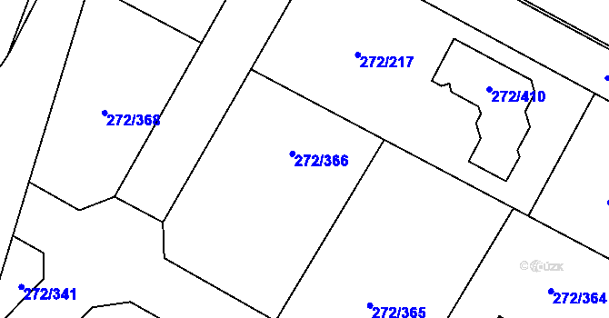Parcela st. 272/392 v KÚ Křeslice, Katastrální mapa