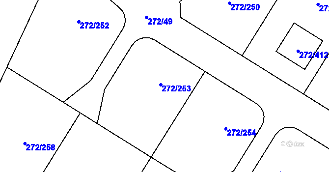 Parcela st. 272/399 v KÚ Křeslice, Katastrální mapa
