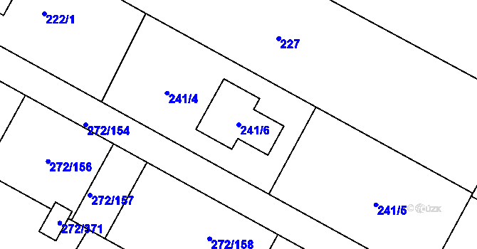 Parcela st. 241/6 v KÚ Křeslice, Katastrální mapa