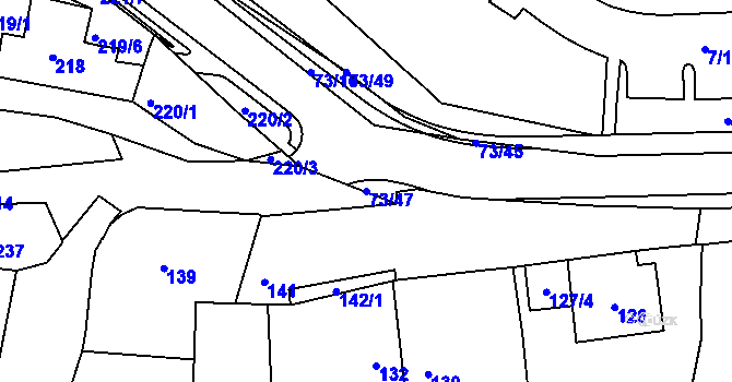 Parcela st. 73/47 v KÚ Křeslice, Katastrální mapa