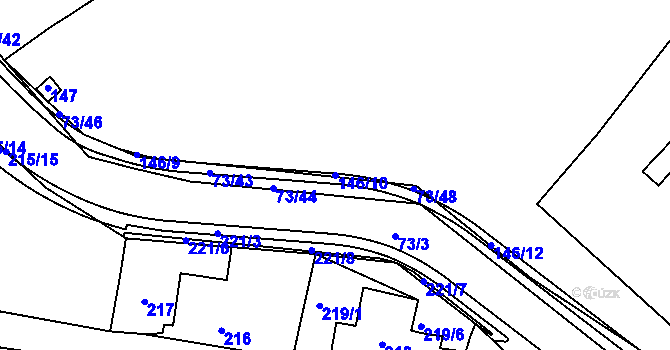 Parcela st. 146/10 v KÚ Křeslice, Katastrální mapa