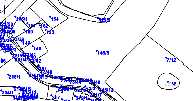 Parcela st. 146/8 v KÚ Křeslice, Katastrální mapa