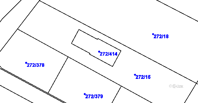 Parcela st. 272/414 v KÚ Křeslice, Katastrální mapa