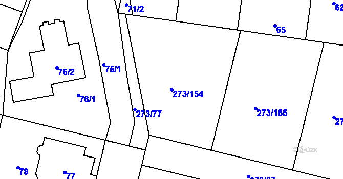 Parcela st. 273/154 v KÚ Křeslice, Katastrální mapa