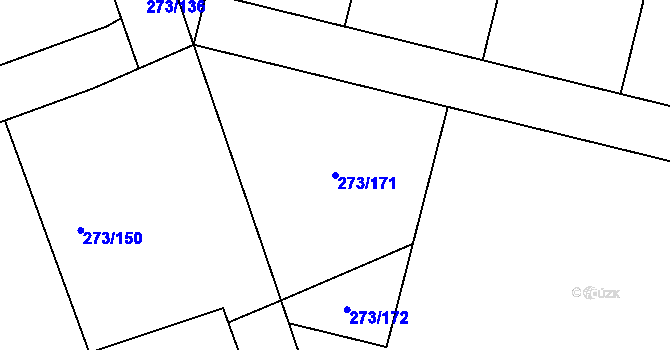 Parcela st. 273/171 v KÚ Křeslice, Katastrální mapa
