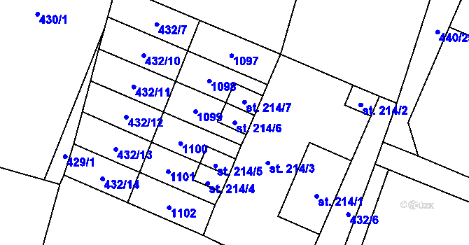 Parcela st. 214/6 v KÚ Křešice u Litoměřic, Katastrální mapa